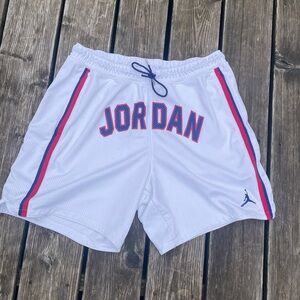 Nike air jordan white red and blue basketball Olympics mesh shorts